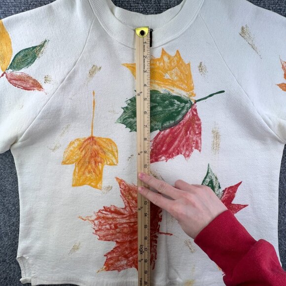 VTG Screen Stars Sweater Sweatshirt XL 90s Womens USA Made Floral Glitter - Picture 8 of 10